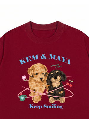 Áo Thun Custom Pet And Quote Keep Smiling
