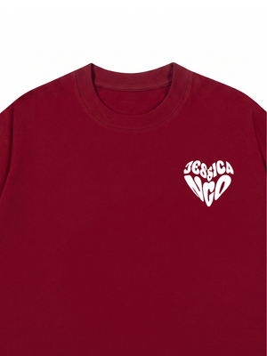 Áo Thun Red Custom Heart Custom Couple Name