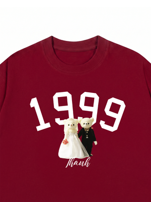 Áo Thun Custom Wedding Bear Year And Name