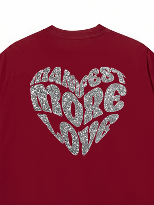 Áo Thun Silver glitter Custom Heart Custom Couple Name