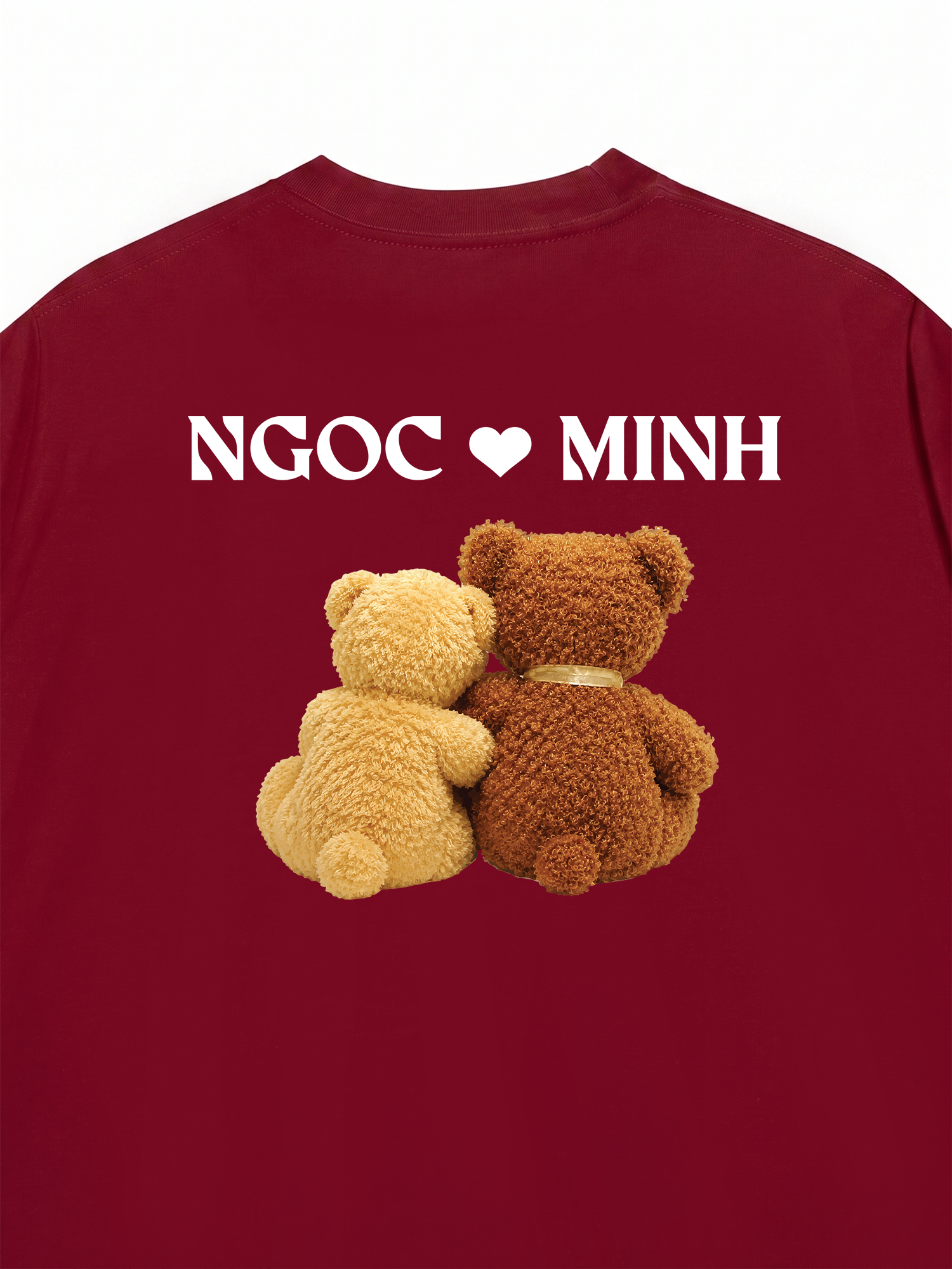 Áo Thun Custom Teddybears Couple Name and Date