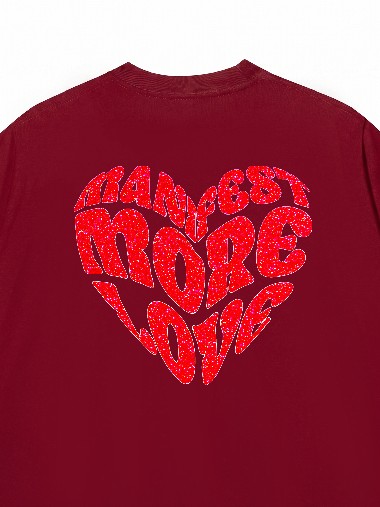 Áo Thun Red glitter Custom Heart Custom Couple Name