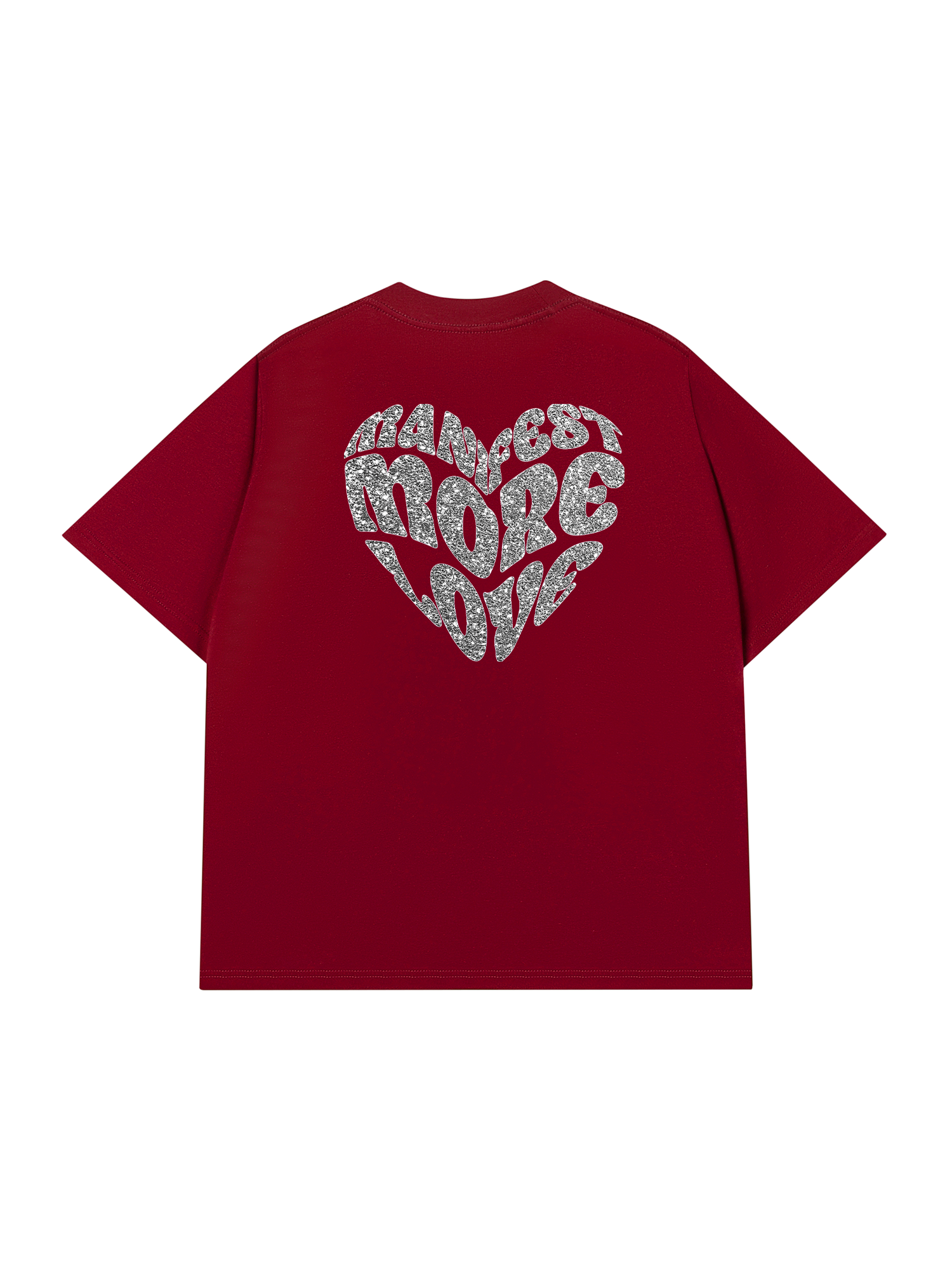 Áo Thun Silver glitter Custom Heart Custom Couple Name