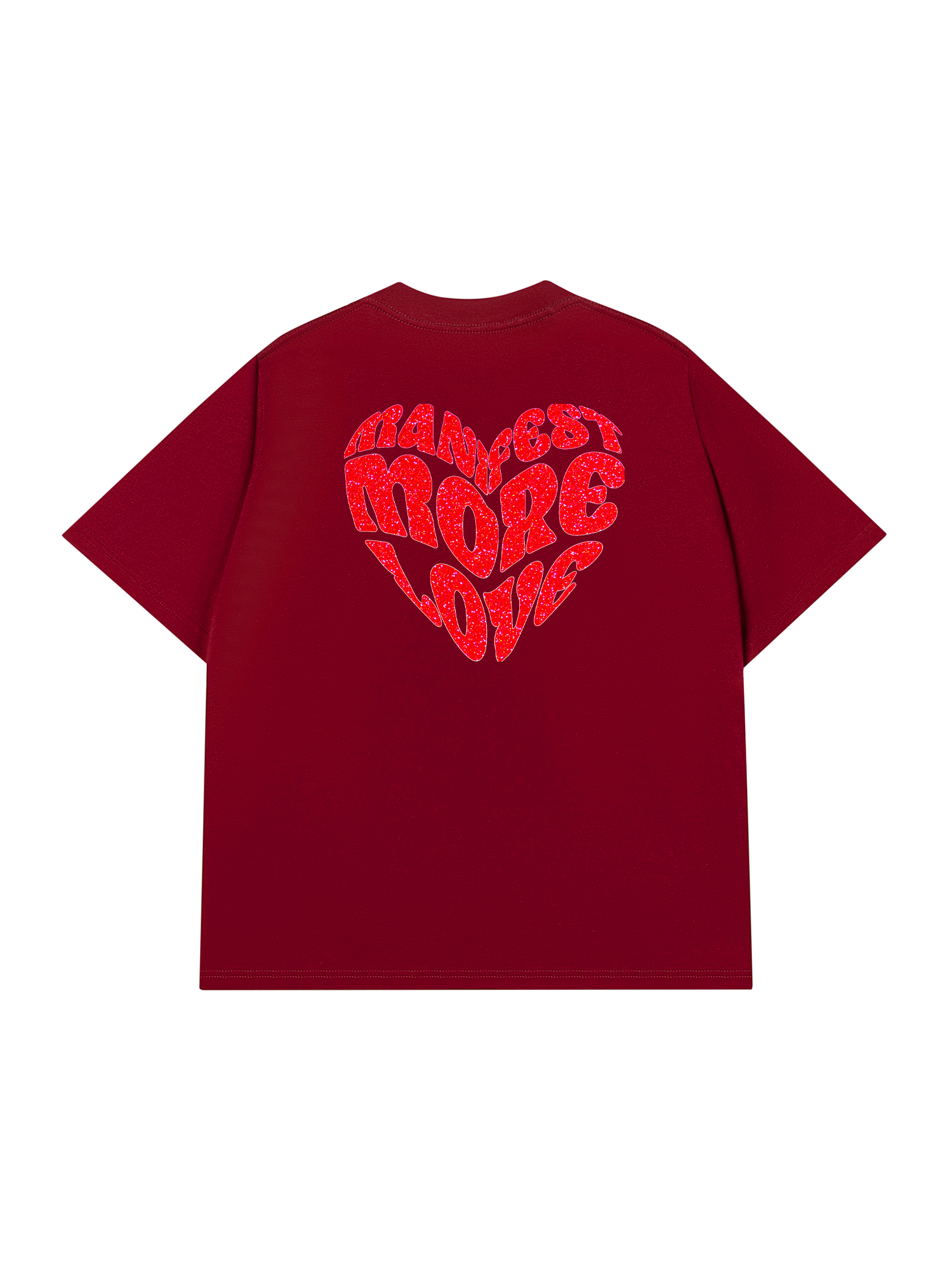Áo Thun Red glitter Custom Heart Custom Couple Name