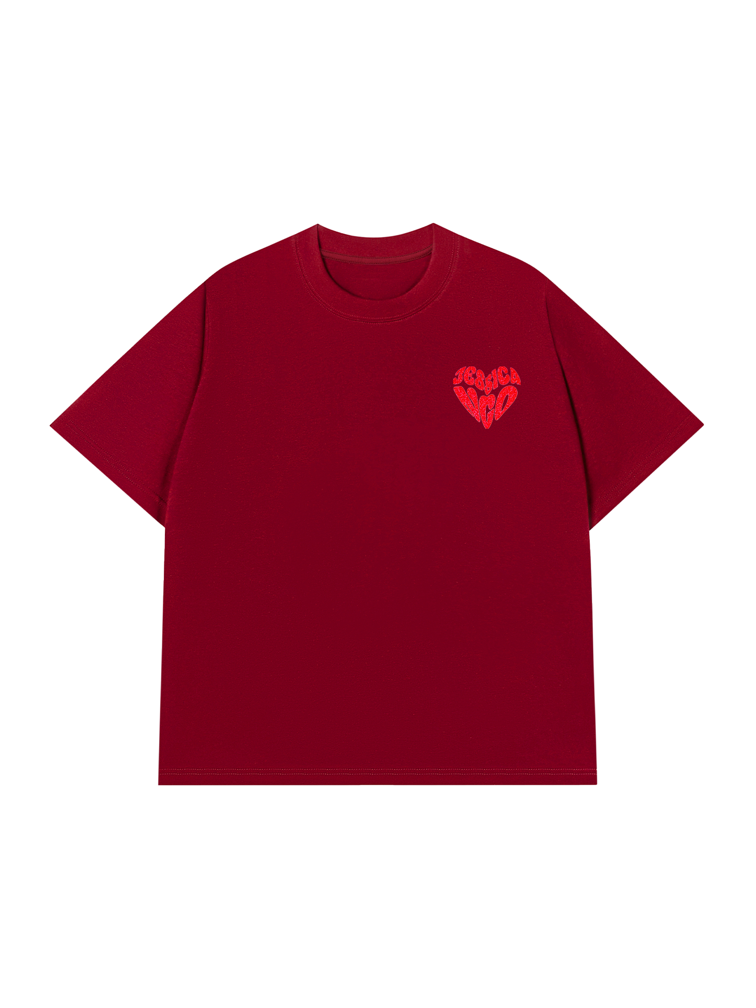 Áo Thun Red glitter Custom Heart Custom Couple Name