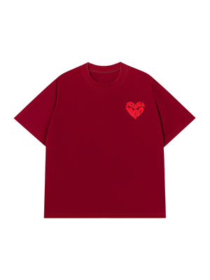 Áo Thun Red glitter Custom Heart Custom Couple Name