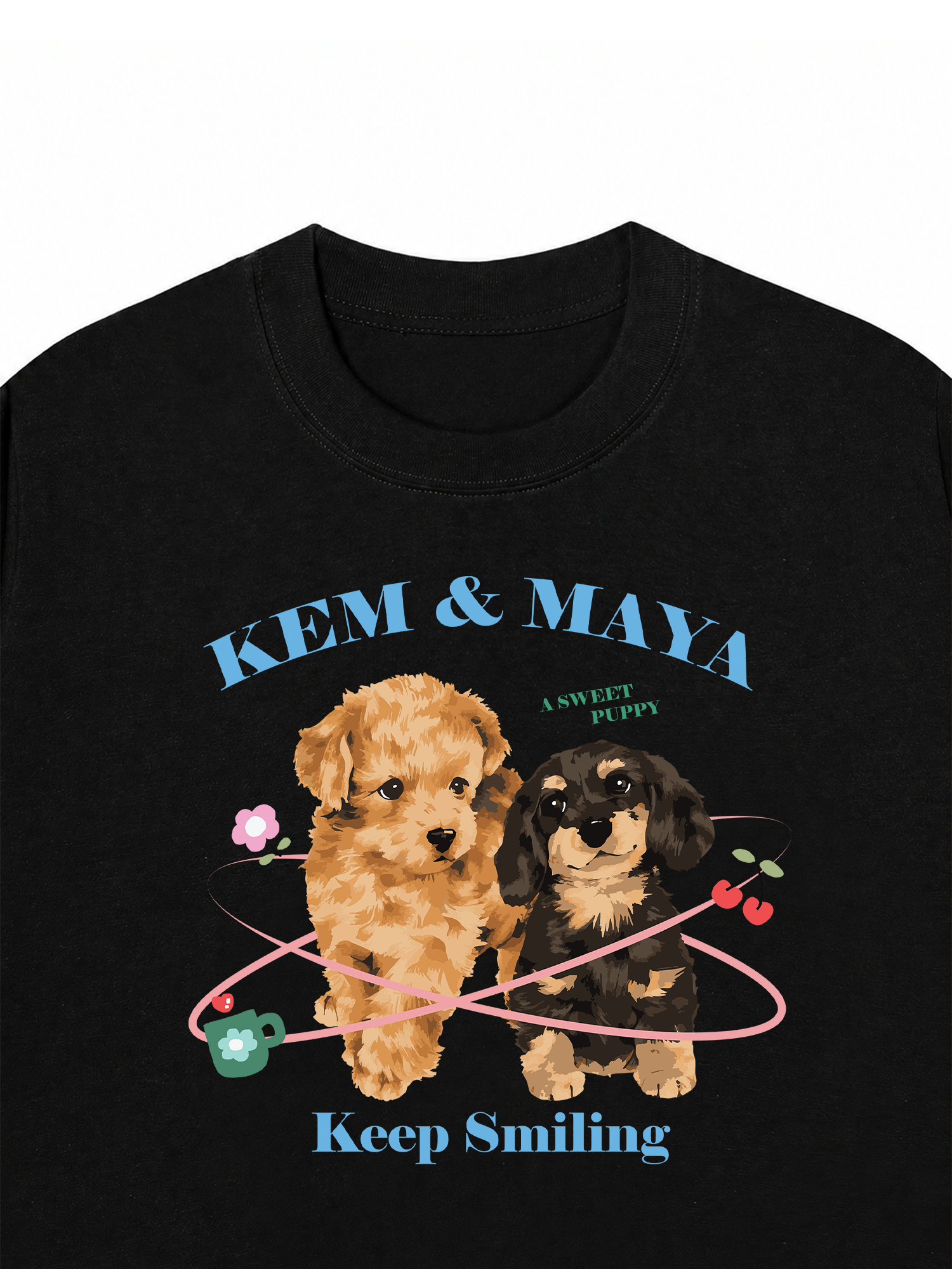 Áo Thun Custom Pet And Quote Keep Smiling