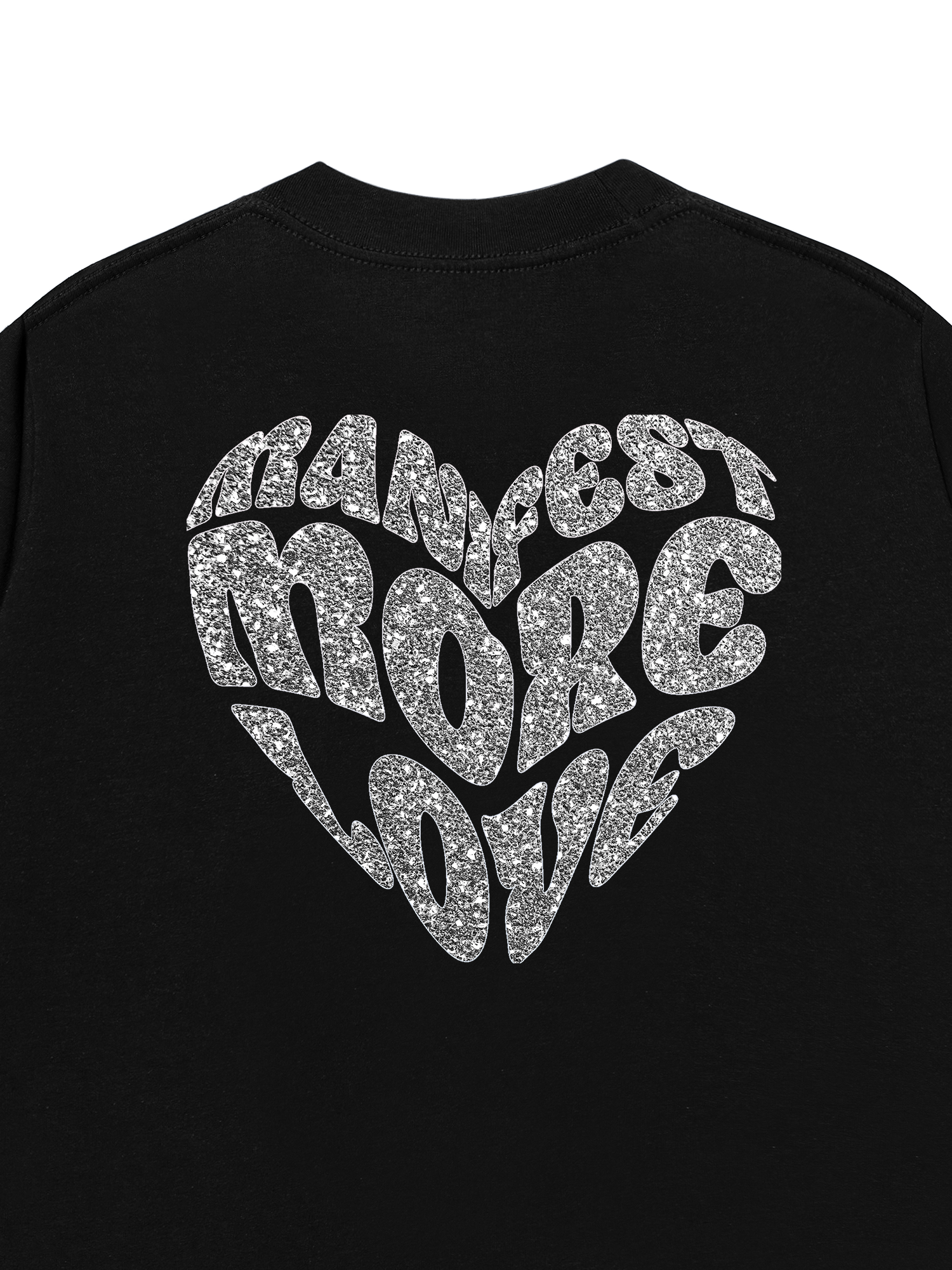 Áo Thun Silver glitter Custom Heart Custom Couple Name
