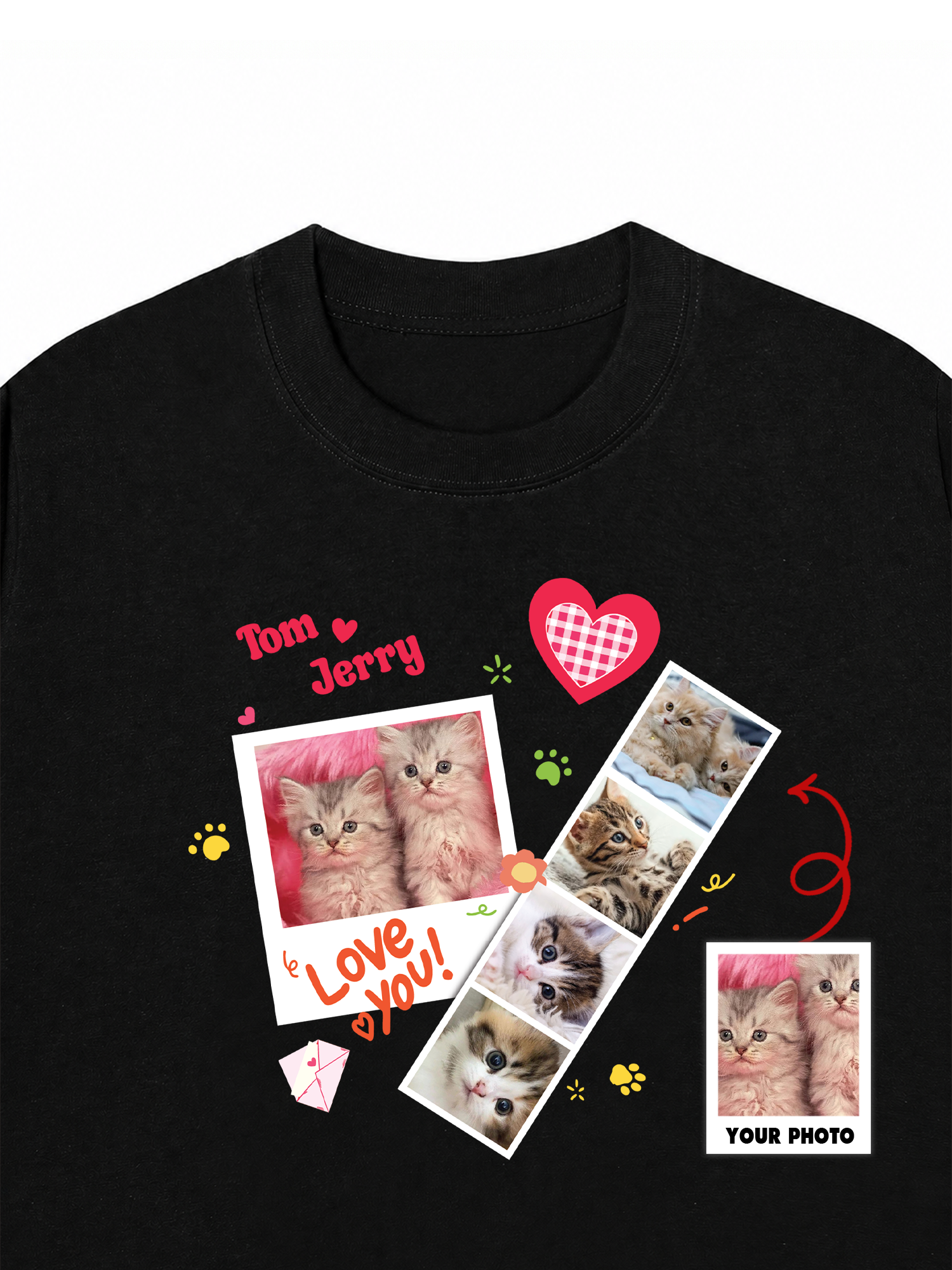 Áo Thun Custom Pets Cat Photobooth Frames
