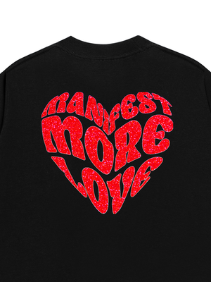 Áo Thun Red glitter Custom Heart Custom Couple Name