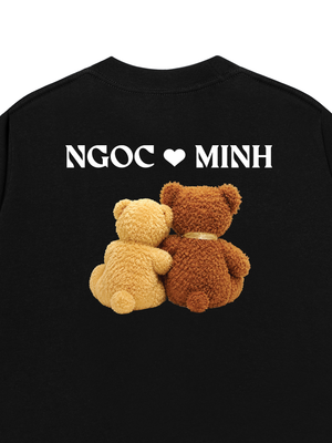 Áo Thun Custom Teddybears Couple Name and Date