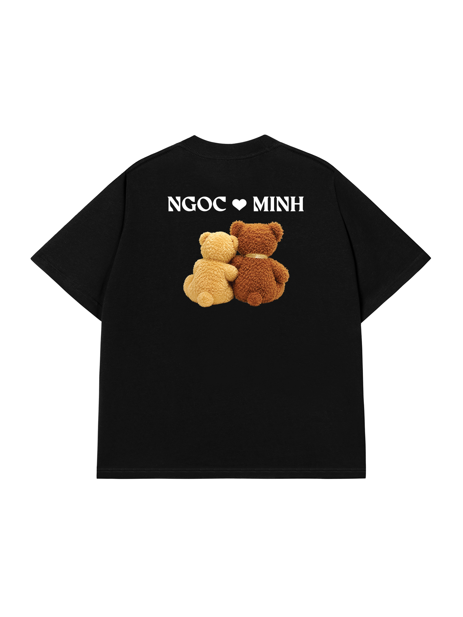 Áo Thun Custom Teddybears Couple Name and Date