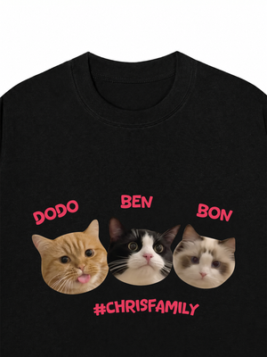 Áo Thun Custom Pet Chrisfamiy Cat
