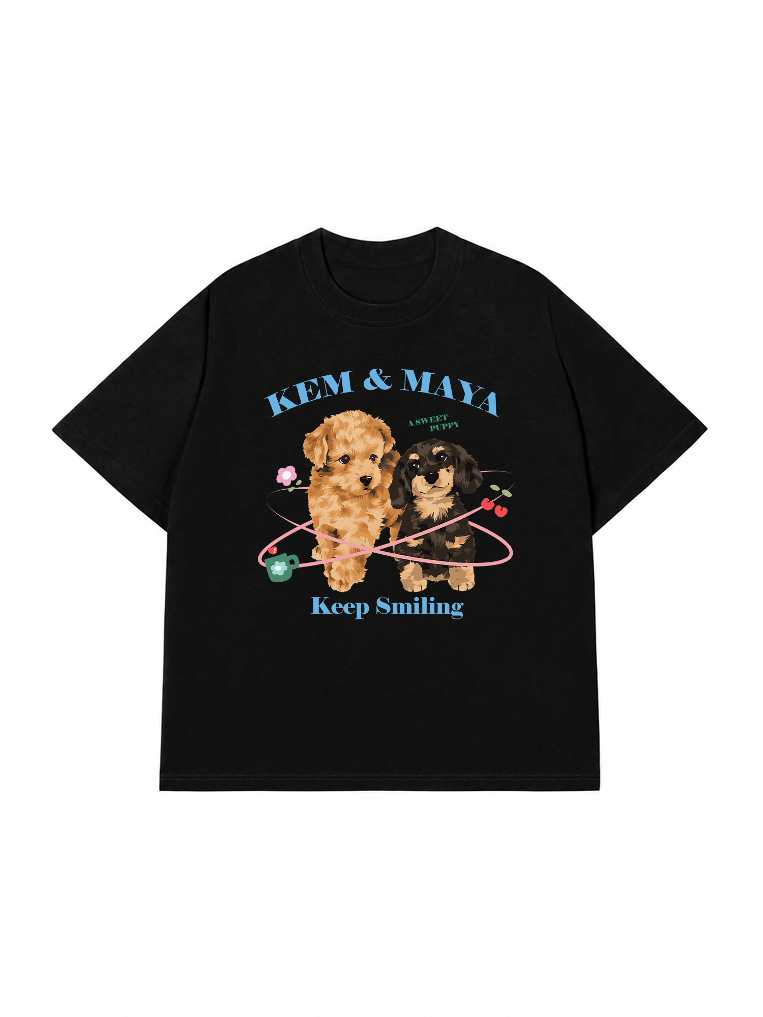 Áo Thun Custom Pet And Quote Keep Smiling