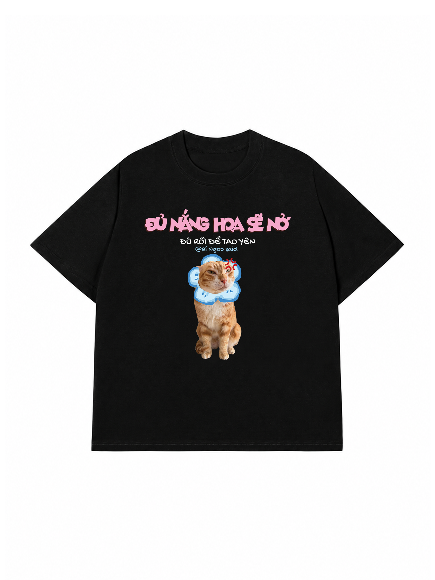 Áo Thun Custom Pet Đủ Nắng Hoa Sẽ Nở Mèo Hoa