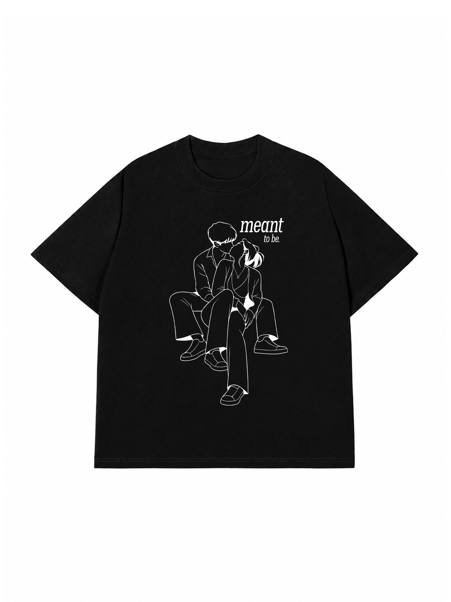 Áo Thun Custom Photo To Line Art Meant To Be