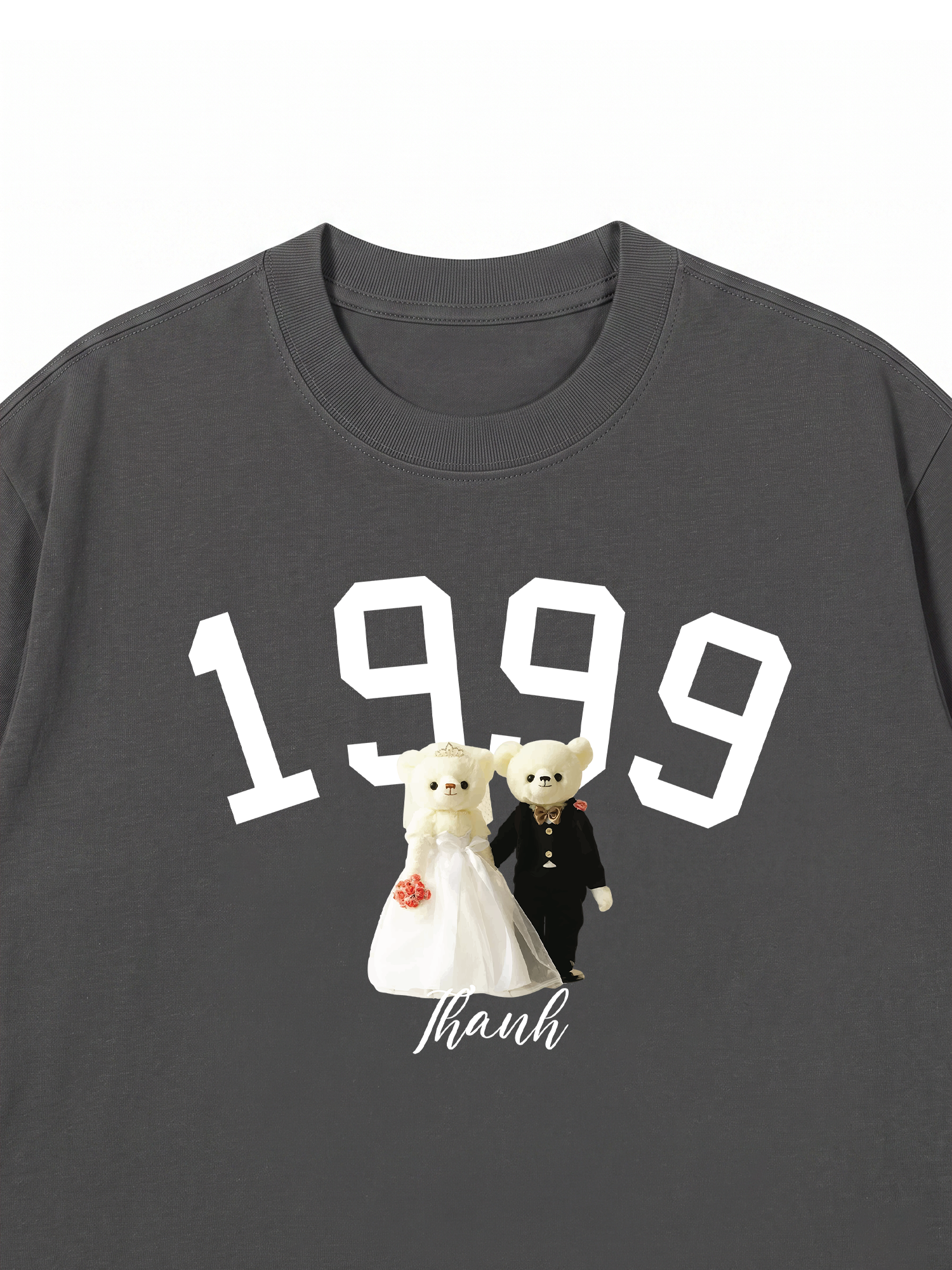 Áo Thun Custom Wedding Bear Year And Name