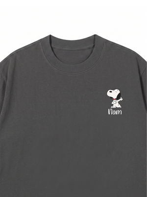 Áo Thun Custom Name Couple Cute Dog