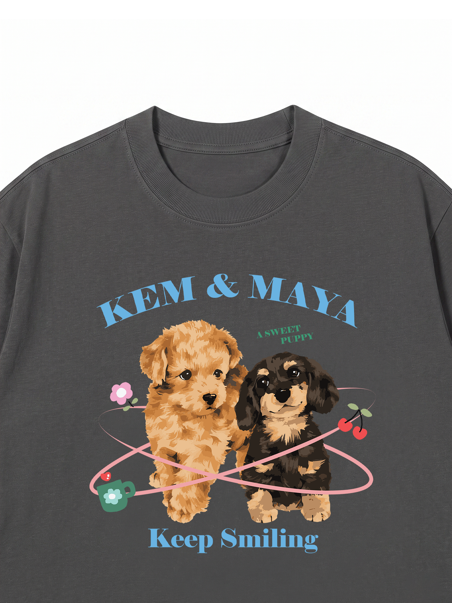 Áo Thun Custom Pet And Quote Keep Smiling