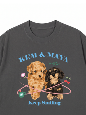 Áo Thun Custom Pet And Quote Keep Smiling