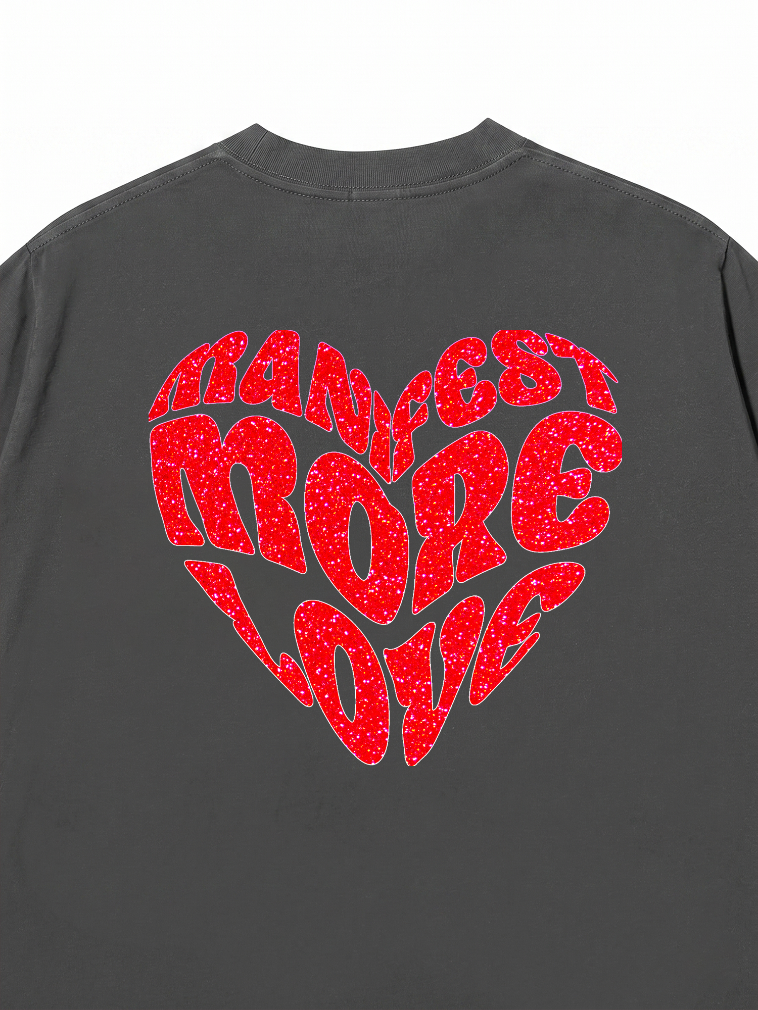 Áo Thun Red glitter Custom Heart Custom Couple Name