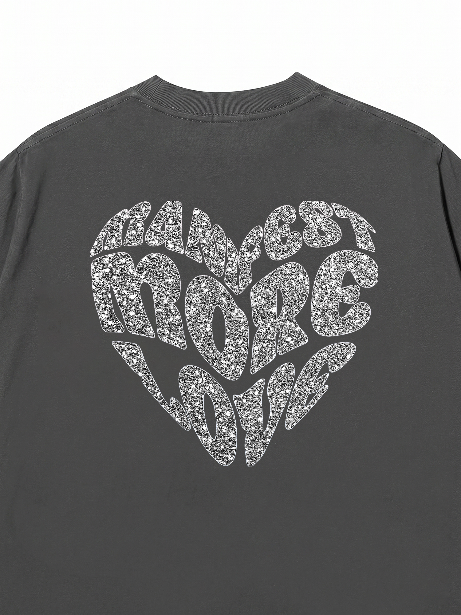 Áo Thun Silver glitter Custom Heart Custom Couple Name