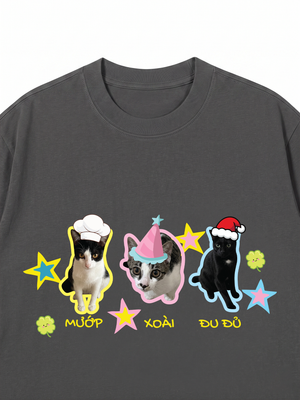 Áo Thun Custom Pet Cute Three Cats In Hats