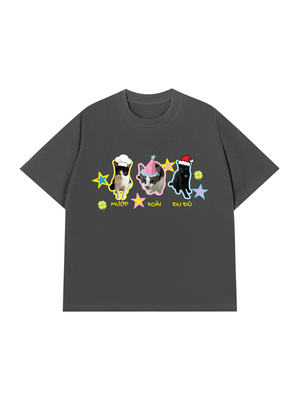 Áo Thun Custom Pet Cute Three Cats In Hats