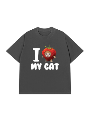 Áo Thun Custom Pet I Love My Cat