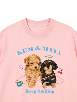 Áo Thun Custom Pet And Quote Keep Smiling