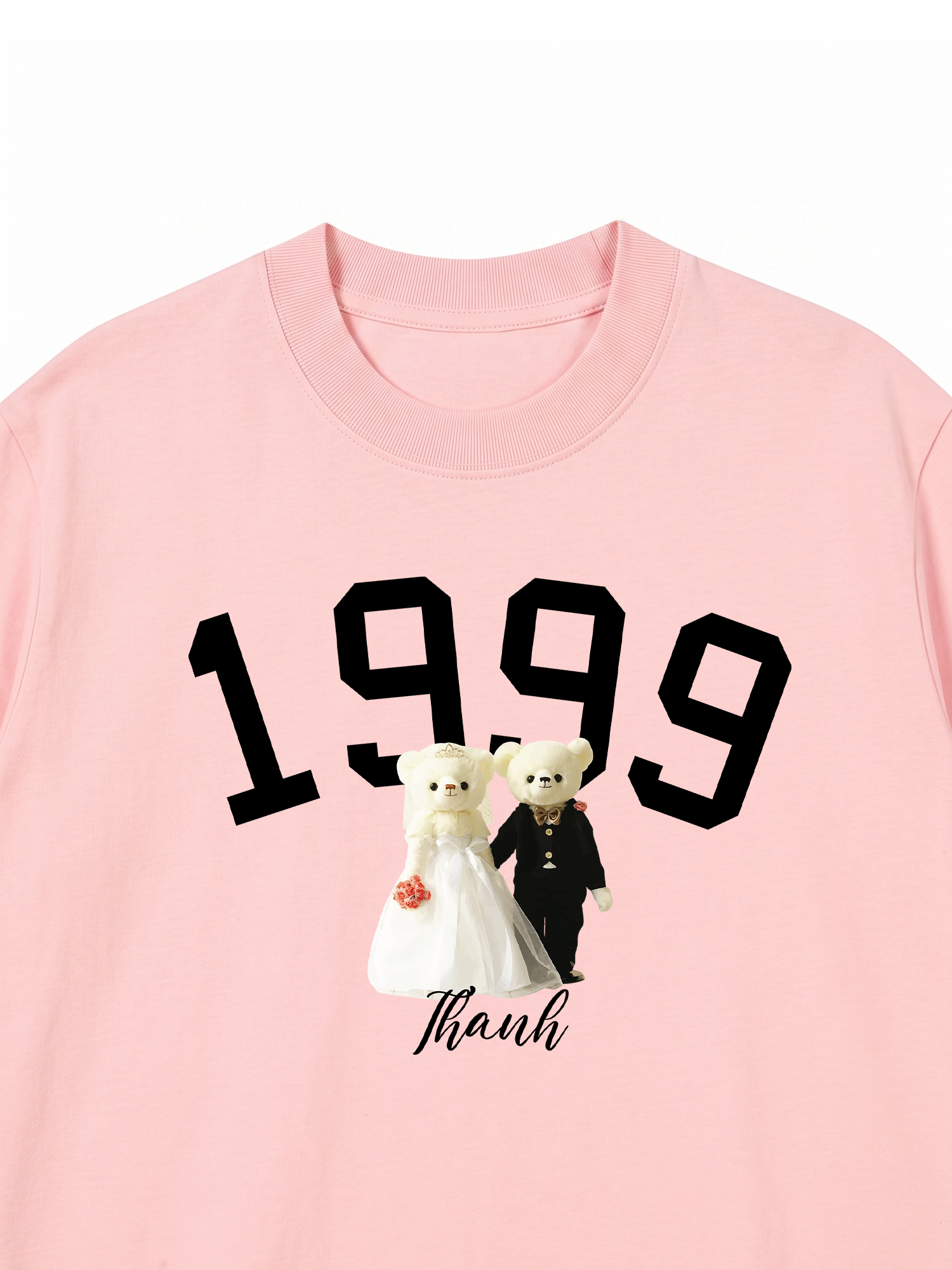 Áo Thun Custom Wedding Bear Year And Name