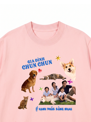 Áo Thun Custom Family With Pets