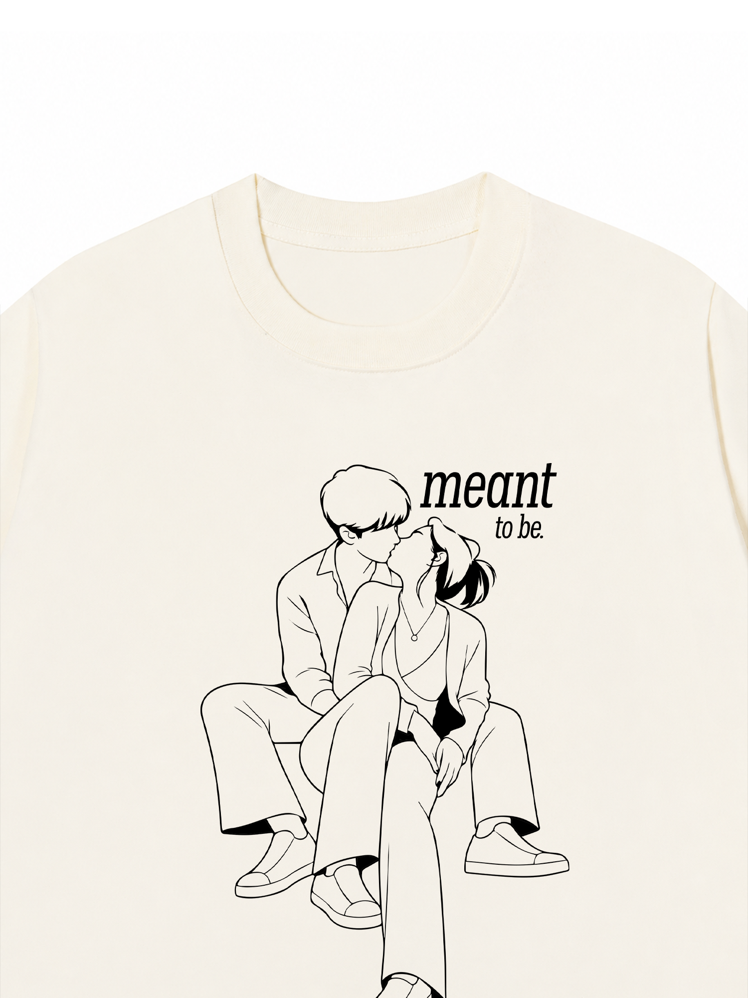 Áo Thun Custom Photo To Line Art Meant To Be