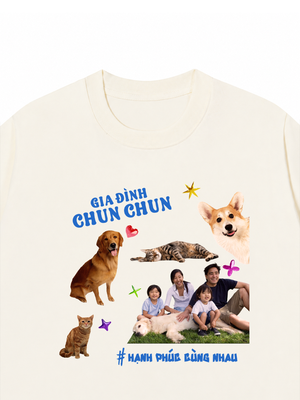 Áo Thun Custom Family With Pets