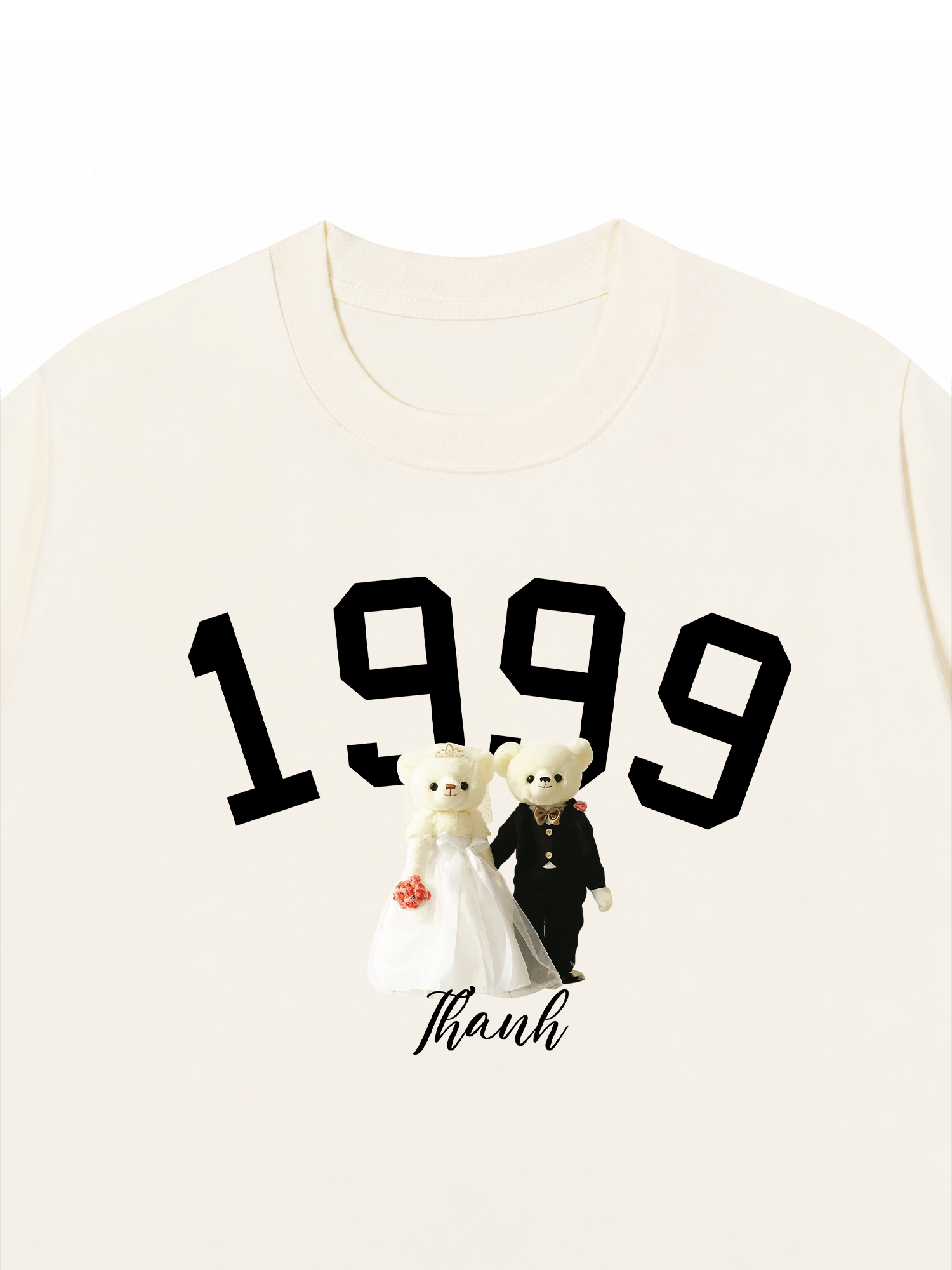 Áo Thun Custom Wedding Bear Year And Name