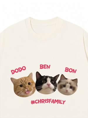 Áo Thun Custom Pet Chrisfamiy Cat