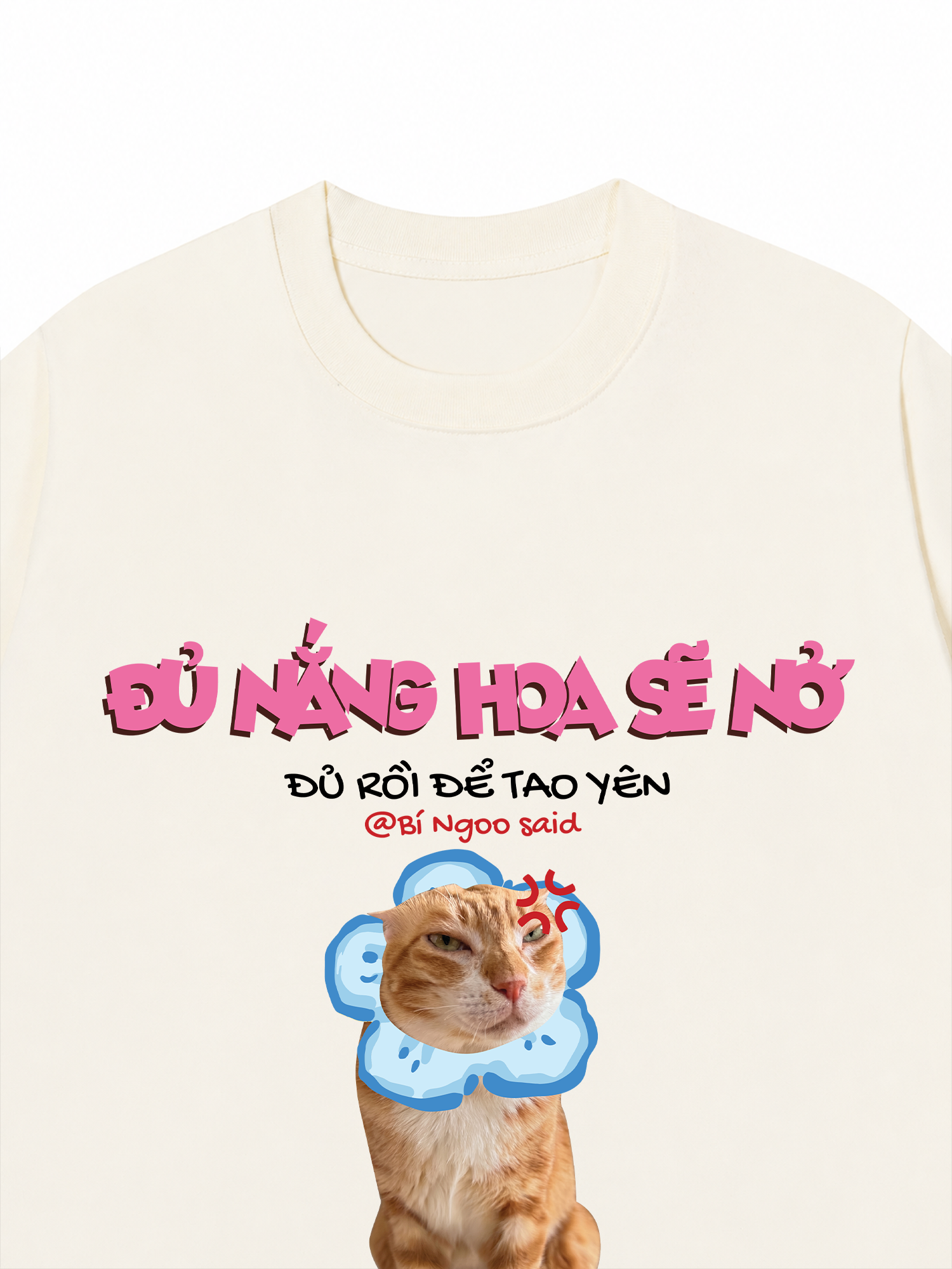 Áo Thun Custom Pet Đủ Nắng Hoa Sẽ Nở Mèo Hoa