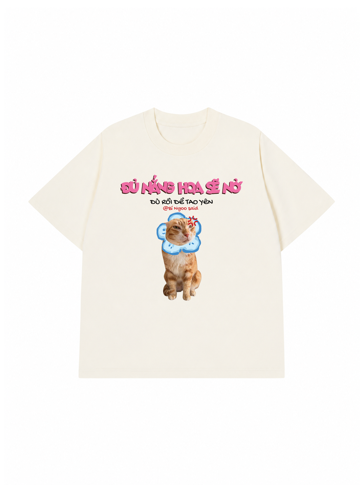 Áo Thun Custom Pet Đủ Nắng Hoa Sẽ Nở Mèo Hoa