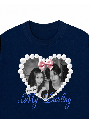 Áo Thun Custom Couple Pearl Hear Shirt