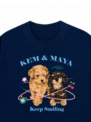 Áo Thun Custom Pet And Quote Keep Smiling