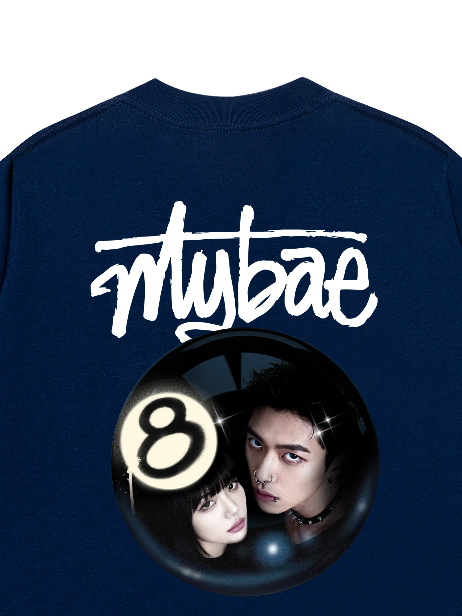 Áo Thun Custom Couple  Blue Pocket Lover My Bae