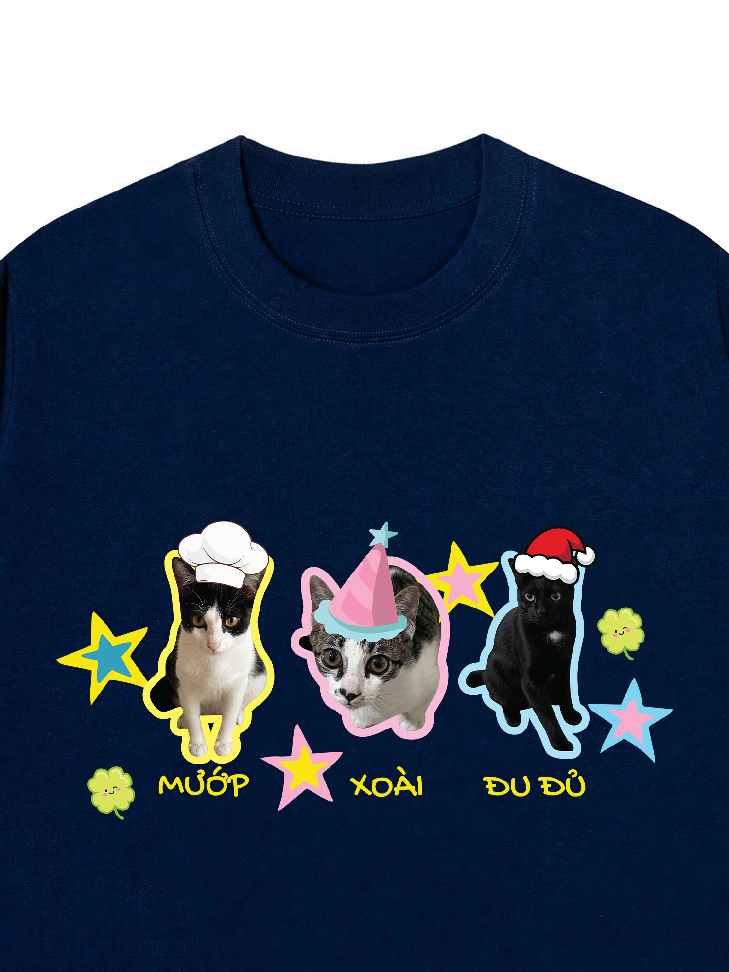 Áo Thun Custom Pet Cute Three Cats In Hats