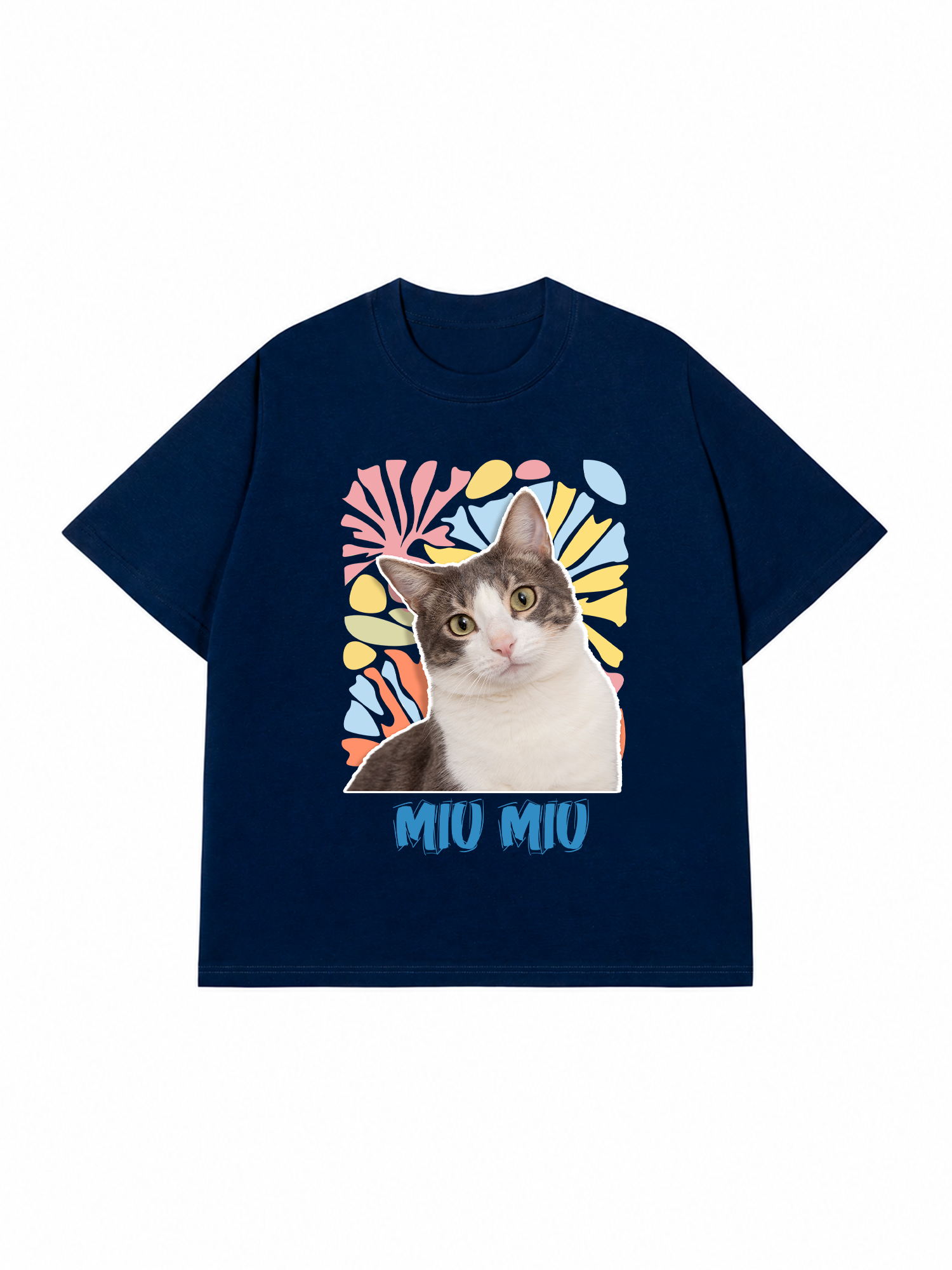 Áo Thun Custom pet cat flowers