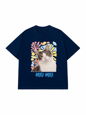 Áo Thun Custom pet cat flowers