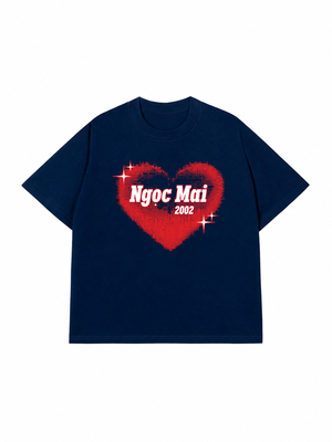 Áo Thun Custom Name Y2K Red Dotted Heart