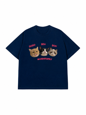 Áo Thun Custom Pet Chrisfamiy Cat
