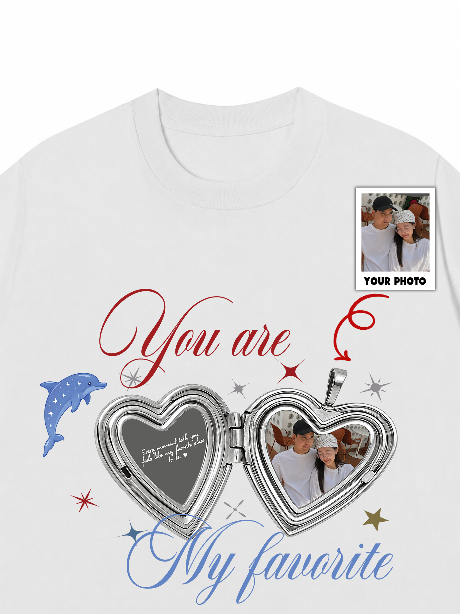 Áo Thun Custom Couple Heart Locket