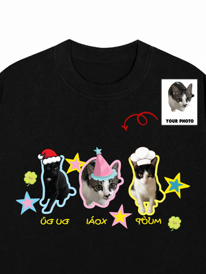Áo Thun Custom Pet Cute Three Cats In Hats