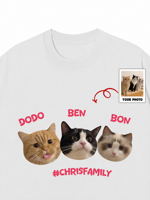 Áo Thun Custom Pet Chrisfamiy Cat