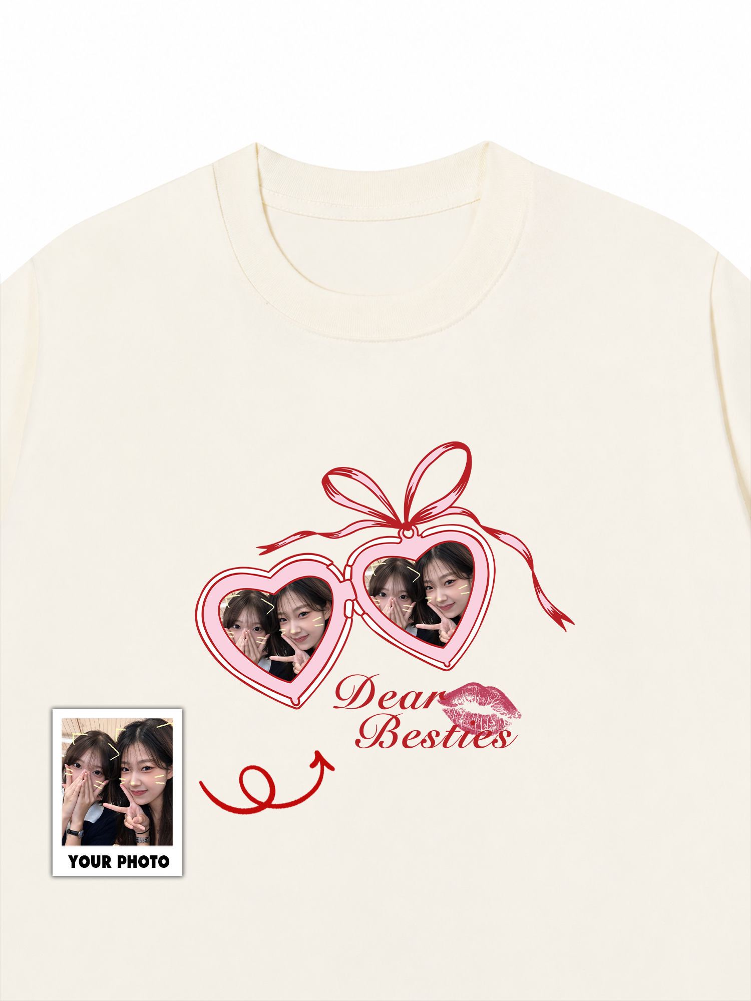 Áo Thun Custom Heart Lock Besties